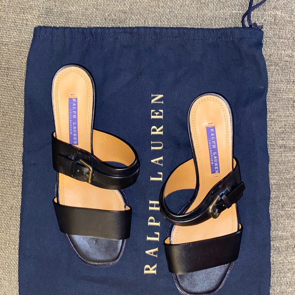 NWOT Ralph Lauren Purple Label Collection Black Sandals.  Size 36B (US)6 - Picture 8 of 8